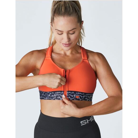 NWT Women's Shefit Flex Zip Front Sports Bra Medium Impact in Believe Athleisure - Picture 1 of 5